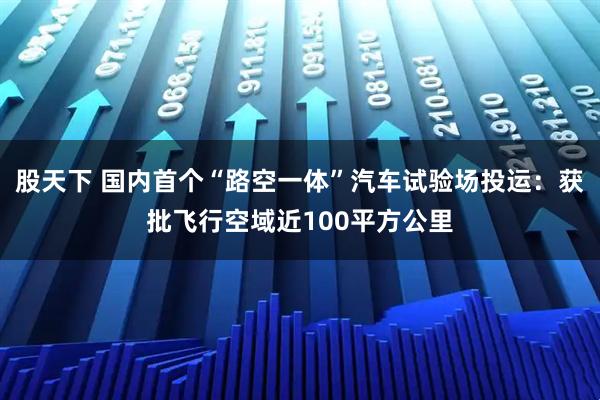 股天下 国内首个“路空一体”汽车试验场投运：获批飞行空域近100平方公里